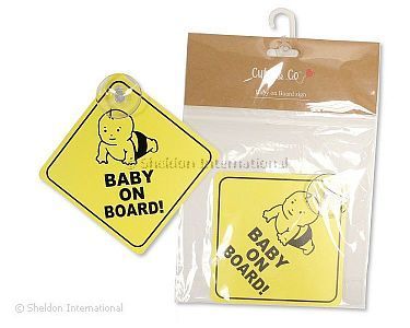 'Baby on Board' Schild mit Saugnapf - Großhandel