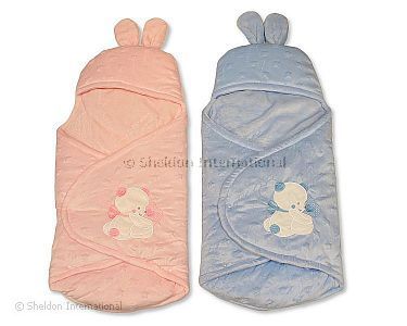 Baby Einschlagdecke/Schlafsack mit Kapuze - Stern-Relief - Großhandel