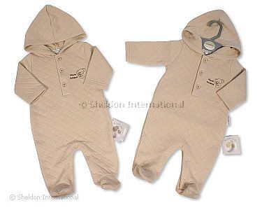 Baby Jungen Einteiler mit Kapuze - Neu auf der Welt - Großhandel