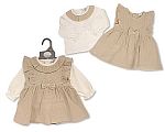 Mädchen Kleidchen-Zweiteiler mit Schleife - Taupe Großhandel