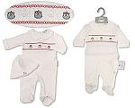 Baby Einteiler mit Smocking und Mütze - Frosch