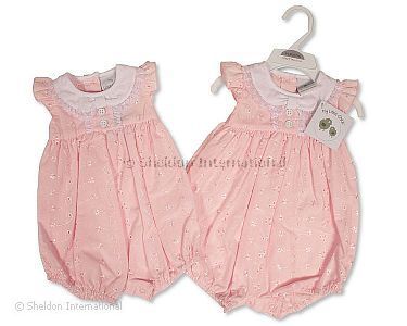 Baby Mädchen Spielhose mit Stickerei und Spitze - Großhandel