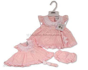 Baby Kleidchen mit Spitze und Stickerei - Großhandel