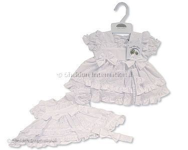 Gestuftes Baby Kleidchen mit Stickerei und Schleifen - 6-24 Monate - Großhandel