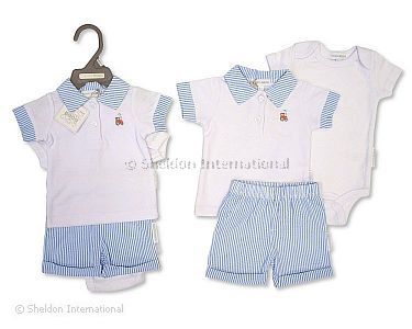 Baby Jungen Shorts-Dreiteiler - Traktor - Großhandel