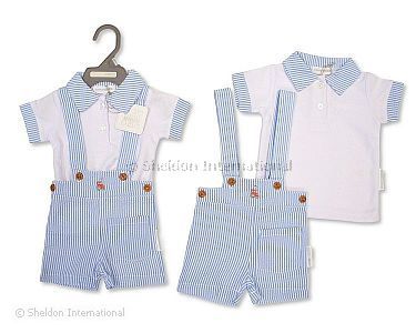 Baby Jungen Kurzer Latzhosen-Zweiteiler - Traktor - Großhandel