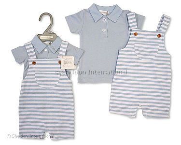 Baby Jungen Latzhosen-Zweiteiler - Streifen - Großhandel
