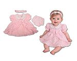 Baby Kleidchen Rosa mit Rüschen und Schleifen - 0-6 Monate