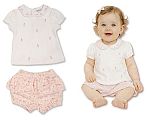 Baby Mädchen Shorts Zweiteiler mit Blümchendruck und Stickerei