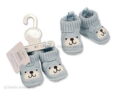 Gestrickte Baby Booties - Hundegesicht - Großhandel