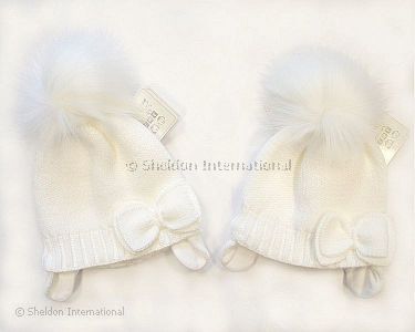 Baby Mädchen Pudelmütze mit Baumwoll-Futter - 327w - Großhandel