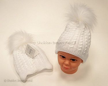 Baby Mädchen Pudelmütze mit Baumwoll-Futter - 455w - Großhandel
