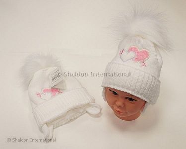 Baby Mädchen Pudelmütze mit Baumwoll-Futter - 458w - Großhandel