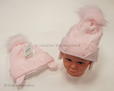 Baby Mädchen Pudelmütze mit Baumwoll-Futter - 459p - Großhandel