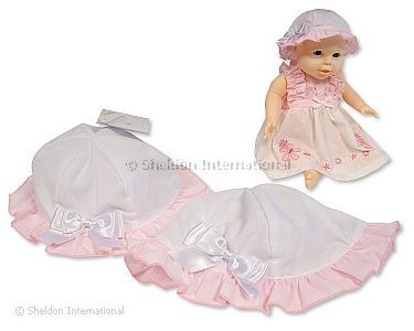 Baby Mädchen Sommer-Hut mit Schleife - Rosa - Größe Mittel/Groß - Großhandel