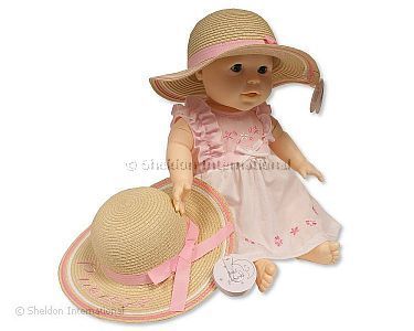 Baby Mädchen Papier Strohhut - 802 - Großhandel