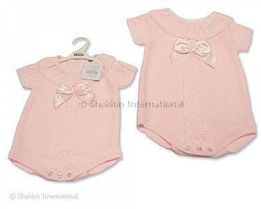 Baby Mädchen Strick-Spielhose mit Schleife - Großhandel