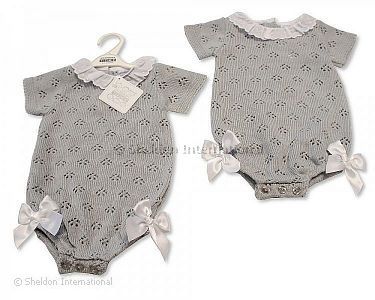 Baby Strick-Spielhose mit Spitze und Schleifen - Großhandel