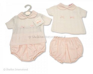 Baby Mädchen Strick-Zweiteiler - 055 - Großhandel