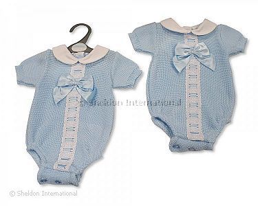 Baby Jungen Strick-Spielhose mit Schleife - Großhandel