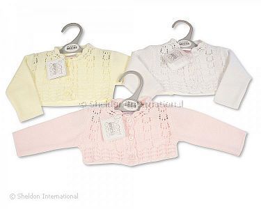 Baby Mädchen Bolero-Strickjacke mit Pointelle Muster - Ngb-9 Monate - Großhandel