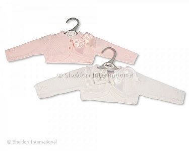 Baby Mädchen Bolero-Strickjacke mit Schleife - Ngb-9 Monate - Großhandel