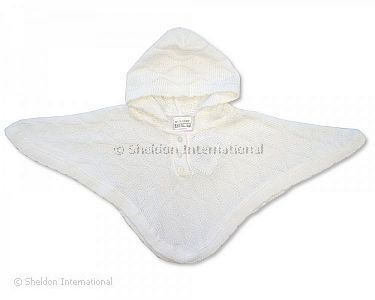 Baby Strick-Poncho - Weiß - 467w - Großhandel