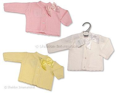 Baby Mädchen Strickjacke mit Schleife -581- Ngb-9 Monate - Großhandel