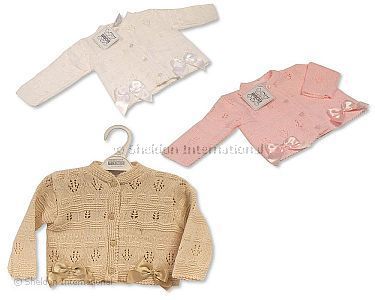 Baby Mädchen Strickjacke mit Schleifen - 587 - Ngb-9 Monate - Großhandel