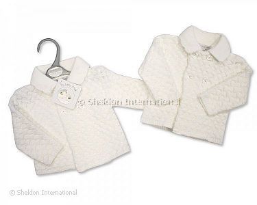 Baby Strickjacke - Weiß - Großhandel