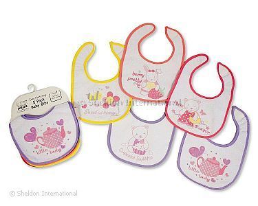Baby-Lätzchen 5-er Packs mit PEVA Rückseite - Mädchen - Großhandel