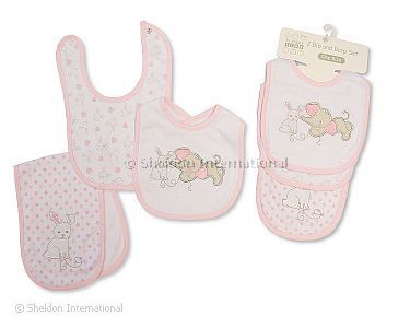 Baby Mädchen 2 Lätzchen und Lappen Set - Großhandel
