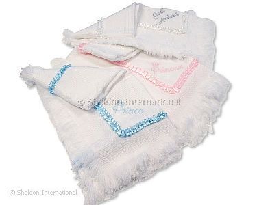 Baby Acryl Strickdecke mit Spitze und Stickerei auf Bügel - Großhandel