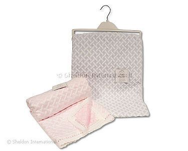 Baby Strickdecke mit Flechtmuster und Spitzenrand - Großhandel