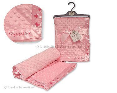 Baby Noppen-Wickeldecke mit Satin-Einfassung - Prinzessin - Großhandel