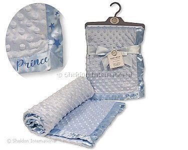 Baby Noppen-Wickeldecke mit Satin-Einfassung - Prinz - Großhandel