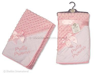 Gesteppte Baby Noppen-Wickeldecke mit Schleife  - Pretty Princesse - Großhandel