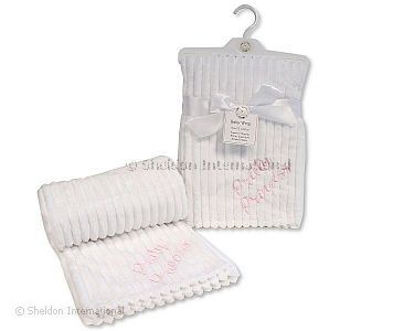 Baby Korallen-Fleece Wickeldecke - Streifen - Pretty Princess - Großhandel