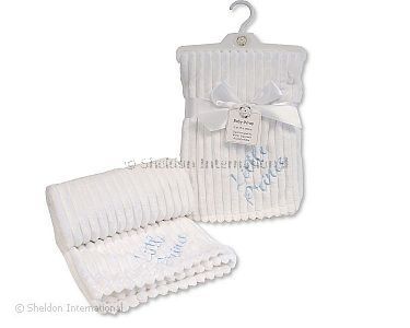 Baby Korallen-Fleece Wickeldecke - Streifen - Little Prince - Großhandel