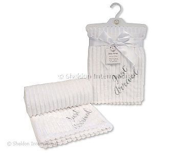 Baby Korallen-Fleece Wickeldecke - Streifen - Just Arrived - Großhandel