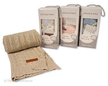 Baby Baumwoll-Strickdecke in Box - Großhandel