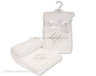 Baby Waffel-Wickeldecke - Welcome Precious to the World - Großhandel