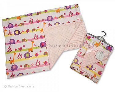 Baby Mädchen Reversible Wickeldecke - Safari - Großhandel