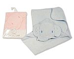 Baby 3D Kapuzenhandtuch - Elefant - Einfarbig