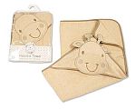 Baby 3D Kapuzenhandtuch - Giraffe - Taupe Einfarbig