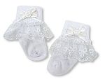 Mädchen Socken mit Spitze ind Rosenknospe-Schleife Großhandel