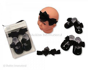 Baby Haarband and Schuhe - Set - Rosa - Großhandel