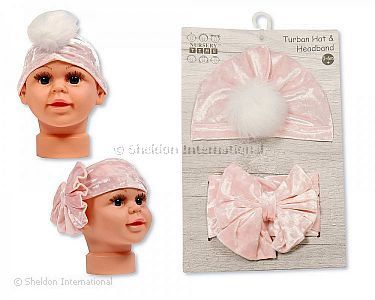Baby Turbanmütze und Stirnband Set - Großhandel