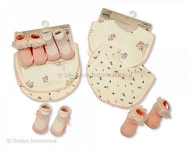 Baby Lätzchen und Socken Set - 2er-Pack - Großhandel