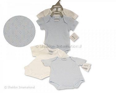 Baby Jungen Pointelle Kurzarm-Body Geschenkset 2 tlg. - Großhandel